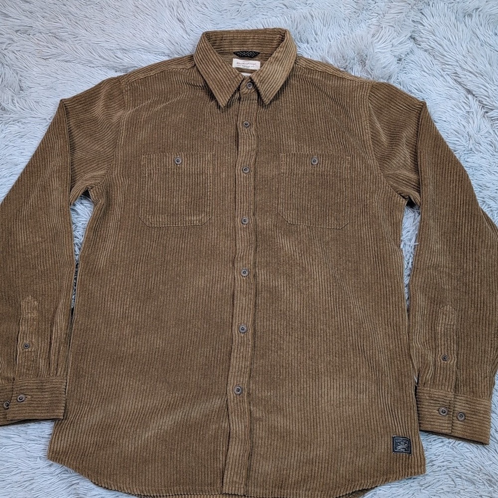 Vintage Original Weatherproof Shirt Mens M Brown Corduroy Button Up Soft